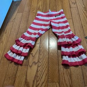 Red and white ruffle bell bottom pants size 2 Matilda, Jane